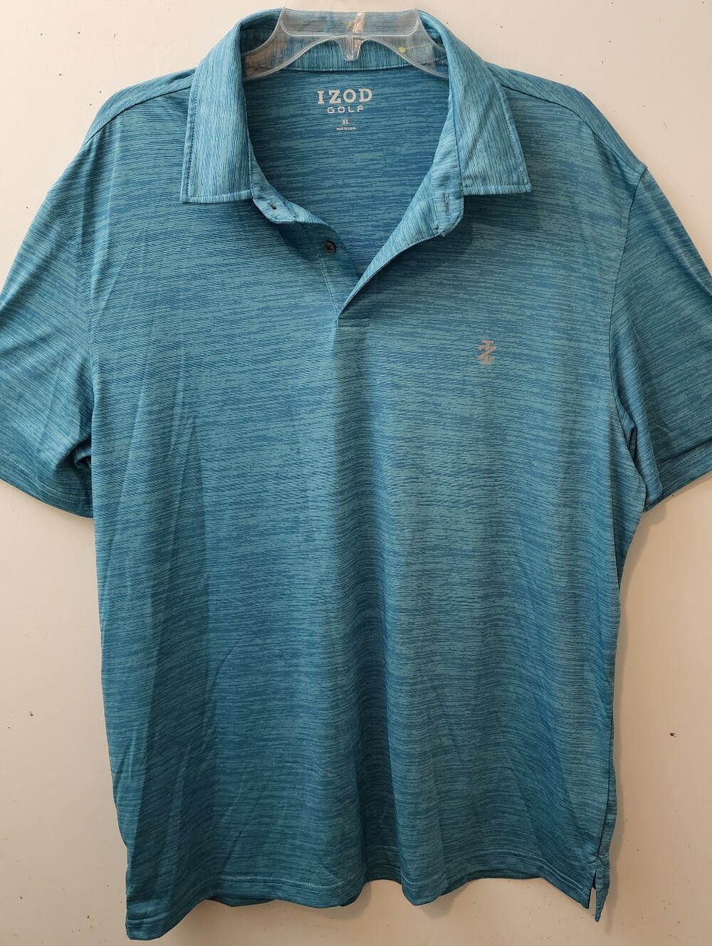 IZOD Golf Men's Breathable Heathered Blue Polo Shirt XL Short Sleeve